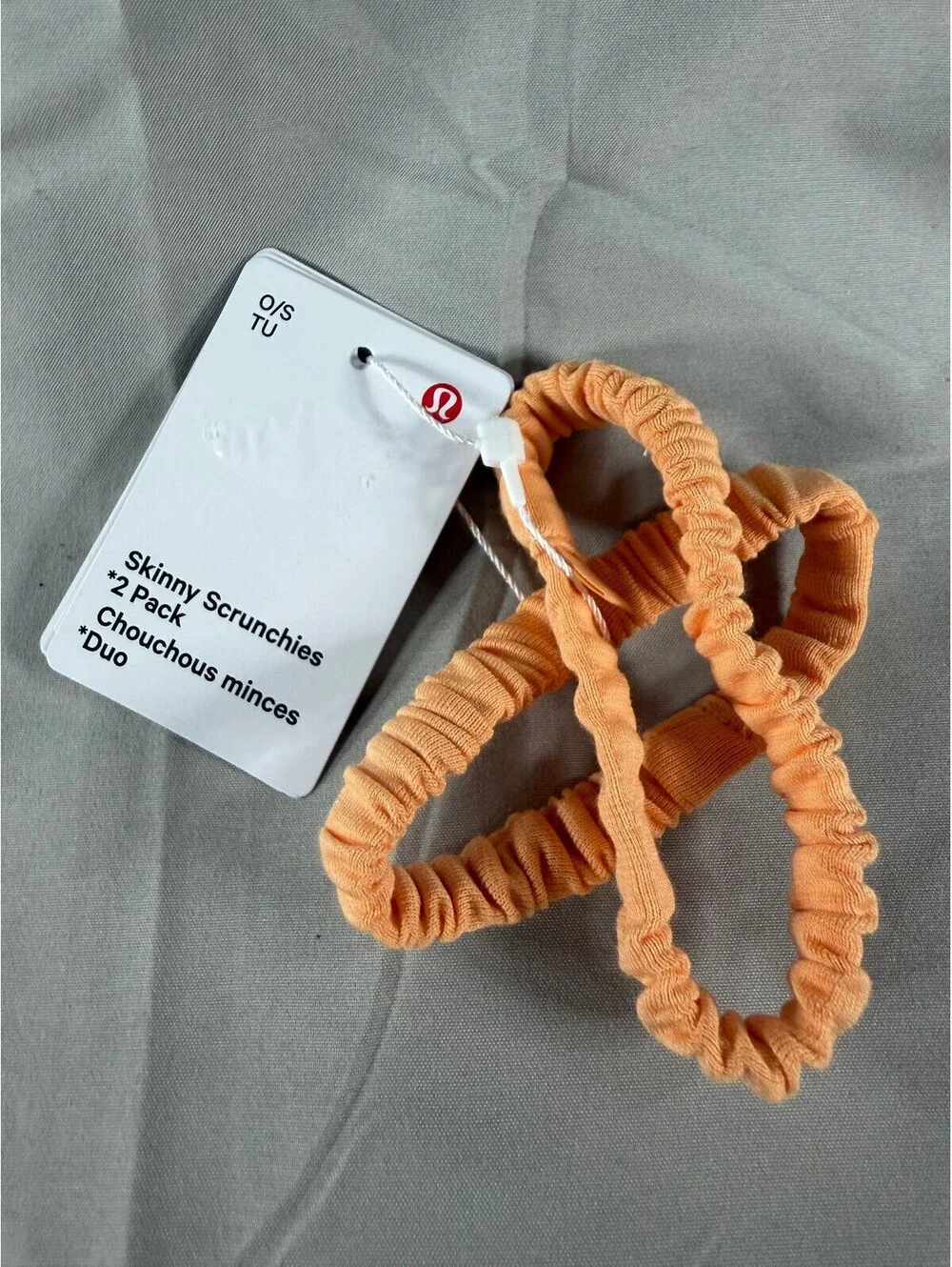 Lululemon Skinny Scrunchies 2 Pack Hair Ties in Rock Melon NWT